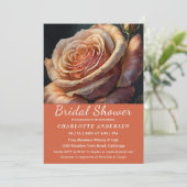 ピンクのバラのウェディングシャワー招待状 招待状 (スタンド正面)