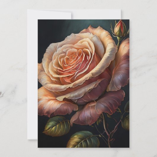 ピンクのバラのウェディングシャワー招待状 招待状 (裏面)