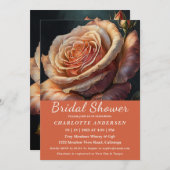 ピンクのバラのウェディングシャワー招待状 招待状 (正面/裏面)