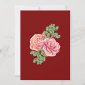 ピンクのバラのウェディングテーマ 招待状 (裏面)