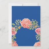 ピンクのバラのウェディングテーマ 招待状 (裏面)