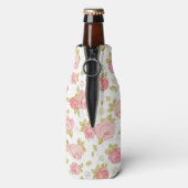 ピンクのバラのエレガンス壁紙パターン3 ボトルクーラー (ボトル裏面)