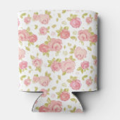 ピンクのバラのエレガンス壁紙パターン3 缶クーラー (裏面)