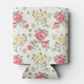 ピンクのバラのエレガンス壁紙パターン 缶クーラー (裏面)