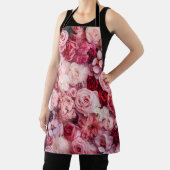 ピンクのバラのエレガント花ガーリー エプロン (インサイチュ)