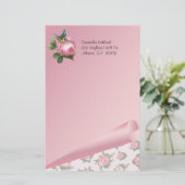 ピンクのバラのカスタムの文房具 便箋 (スタンド正面)