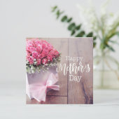 ピンクのバラのカードと母の日 カード (スタンド正面)