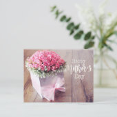 ピンクのバラのカードと母の日 ポストカード (スタンド正面)