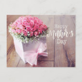 ピンクのバラのカードと母の日 ポストカード (正面)
