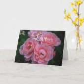 ピンクのバラのカード カード (黄色い花)