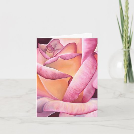 ピンクのバラのカード サンキューカード (正面)