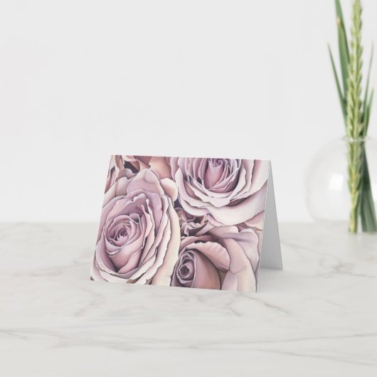 ピンクのバラのカード サンキューカード (正面)