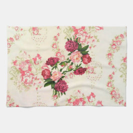 ピンクのバラのキッチンタオル キッチンタオル