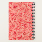 ピンクのバラのクラシックモノグラム ノートブック (裏面)