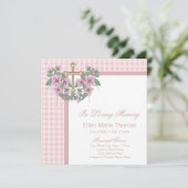 ピンクのバラのクロス喪のカード 招待状 (スタンド正面)