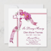 ピンクのバラのクロス 追憶のメモリアル 招待状 (正面)