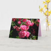 ピンクのバラのグリーティングカード カード (黄色い花)