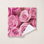 ピンクのバラのコラージュ バスタオルセット (ウォッシュタオル)