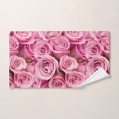 ピンクのバラのコラージュ バスタオルセット (ハンドタオル)