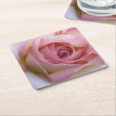 ピンクのバラのコースター スクエアペーパーコースター (アングル)