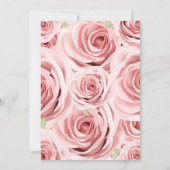 ピンクのバラのゴールドグリッター ユニコーン フラワー ベイビーシャワー 招待状 (裏面)