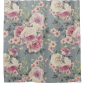 ピンクのバラのシャワーカーテン シャワーカーテン (正面)