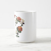 ピンクのバラのシール コーヒーマグカップ (中央)