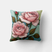 ピンクのバラのステンドグラス クッション (裏面)