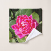 ピンクのバラのタオルのセット バスタオルセット (ウォッシュタオル)