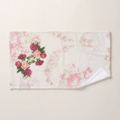 ピンクのバラのタオルのセット バスタオルセット (ハンドタオル)