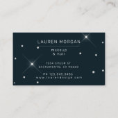 ピンクのバラのダイヤモンドエレガント美容師 名刺 (裏面)