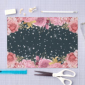 ピンクのバラのダイヤモンド洗練されたスパークル 薄葉紙 (クラフト)