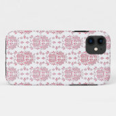 ピンクのバラのダマスク柄 Case-Mate iPhoneケース (裏面(横))