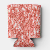 ピンクのバラのダークサンゴグリッタースパークルスモノグラム 缶クーラー (裏面)