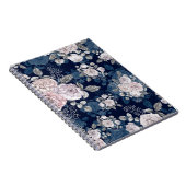 ピンクのバラのダークブルー：ヴィンテージ ノートブック (右側)