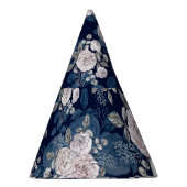 ピンクのバラのダークブルー：ヴィンテージ パーティーハット (右)