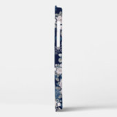 ピンクのバラのダークブルー:ヴィンテージ Case-Mate iPhoneケース (裏面 / 左)