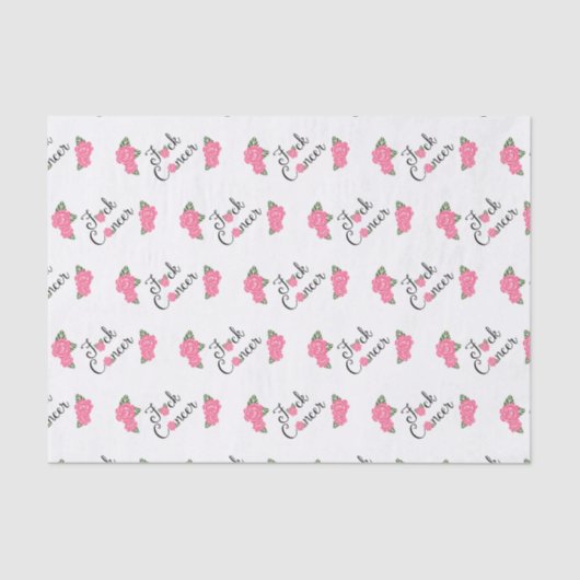 ピンクのバラのティッシュペーパーが付いているF*ckの蟹座の原稿 薄葉紙 (正面)