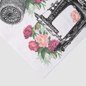 ピンクのバラのティッシュペーパーを縫うヴィンテージ 薄葉紙 (詳細)