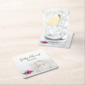 ピンクのバラのティーポ結婚ット スクエアペーパーコースター (インサイチュ)