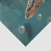 ピンクのバラのデコパージュ付きウミガメ 薄葉紙 (詳細)