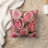 ピンクのバラのトロー枕 クッション (ブランケット)