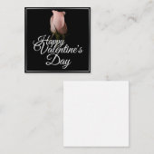 ピンクのバラのハッピーバレンタインデー ノートカード (正面/裏面)