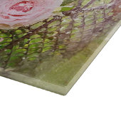 ピンクのバラのバスケット カッティングボード (角)