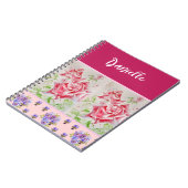 ピンクのバラのバラ水の色カスタマイズ ノートブック (左側)