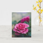 ピンクのバラのバレンタインデーのカード カード (黄色い花)