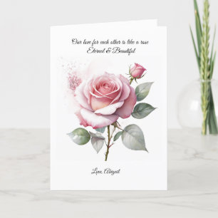 ピンクのバラのバレンタインデーのカード シーズンカード