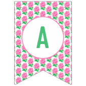 ピンクのバラのバンティングバナー バンティングフラッグ (第2の旗)