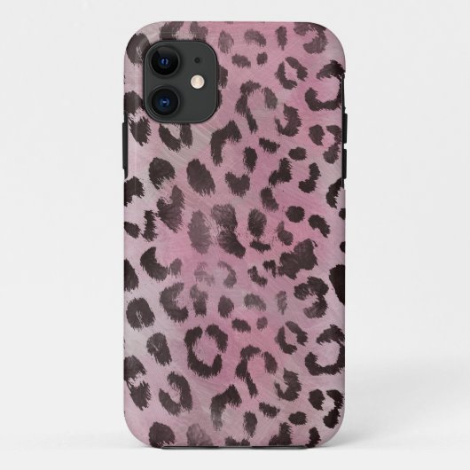 ピンクのバラのヒョウ柄 Case-Mate iPhoneケース (裏面)