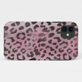 ピンクのバラのヒョウ柄 Case-Mate iPhoneケース (裏面(横))